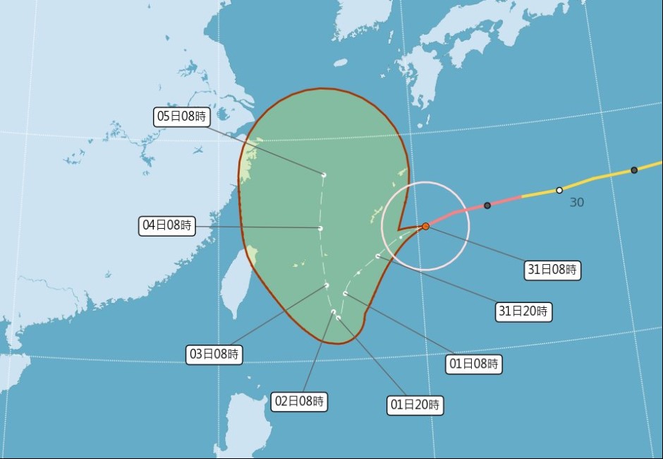 軒嵐諾轉強烈颱風！「靠近台灣就被彈開」預測路徑曝光　網笑：恐被護國神山榨乾