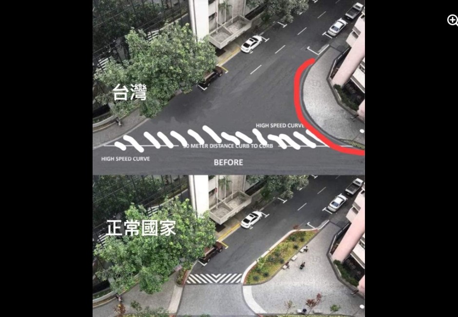 一張「國外人行道對比圖」吸引千人留言　網友後製點出「台灣現象」