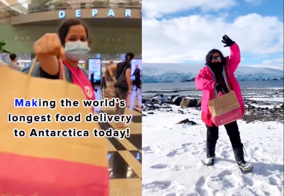 從新加坡到南極！她橫跨4大洲完成史上最遠Foodpanda外送訂單　證明：只有敢不敢、沒有能不能！