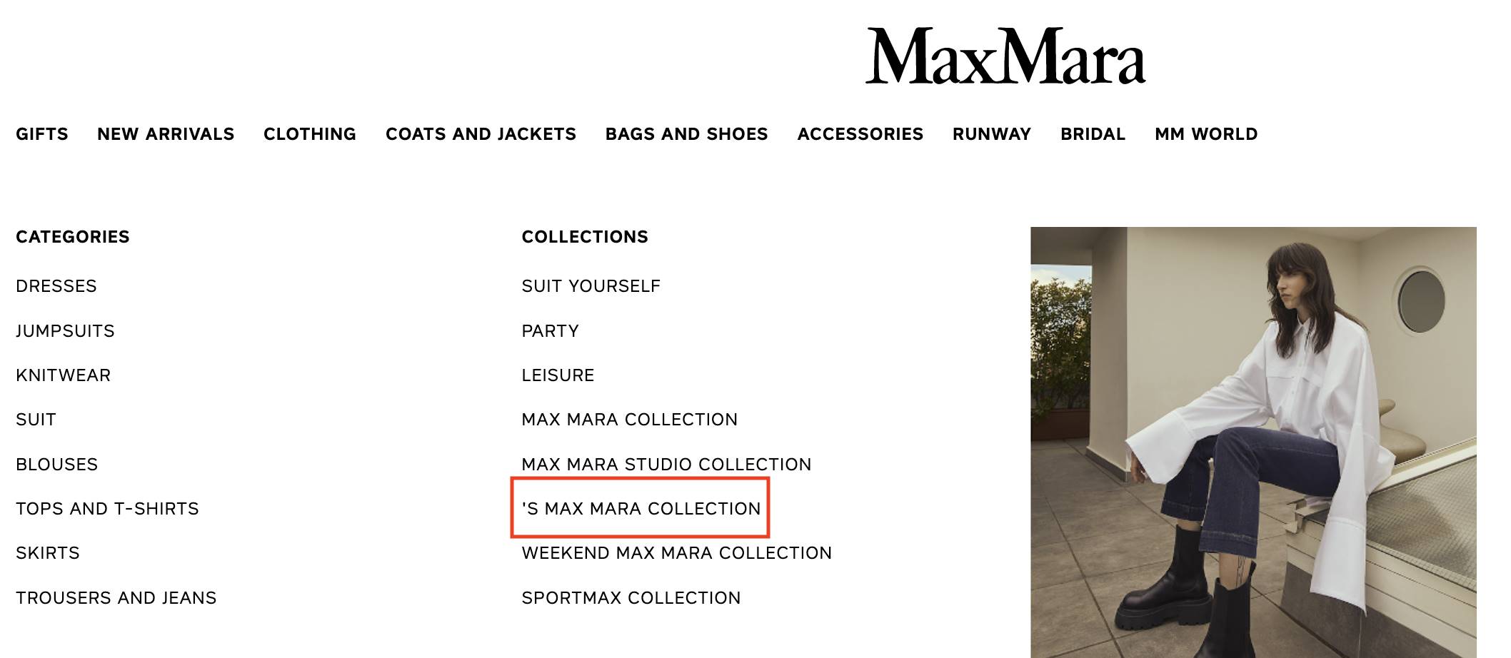 Max Mara官網確實標有「’S Max Mara」