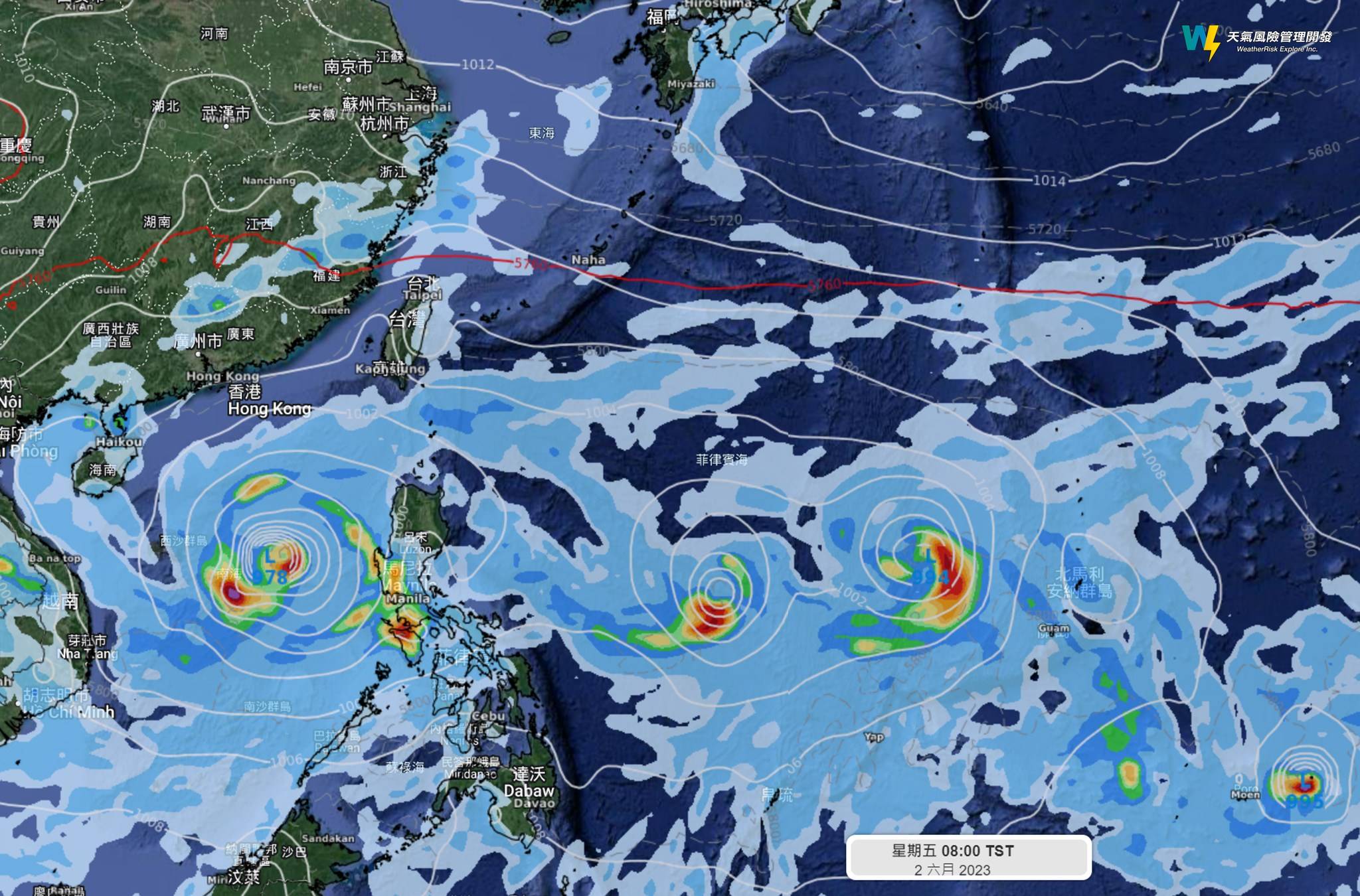 美國GFS模式預測14天後，梅雨不見可能會換成颱風排排站。