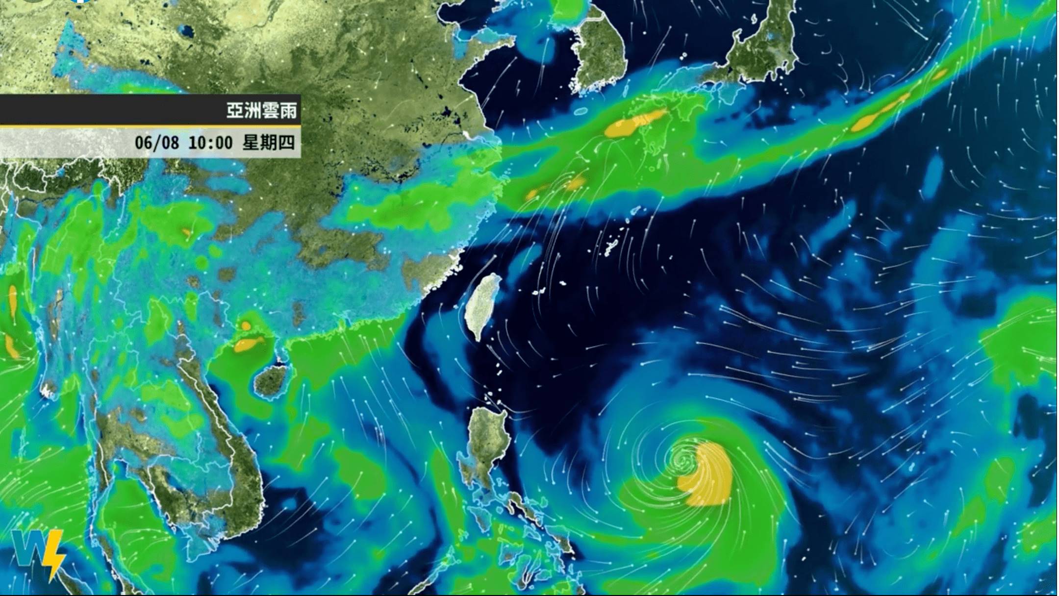 今（8）日台灣衛星雲圖。