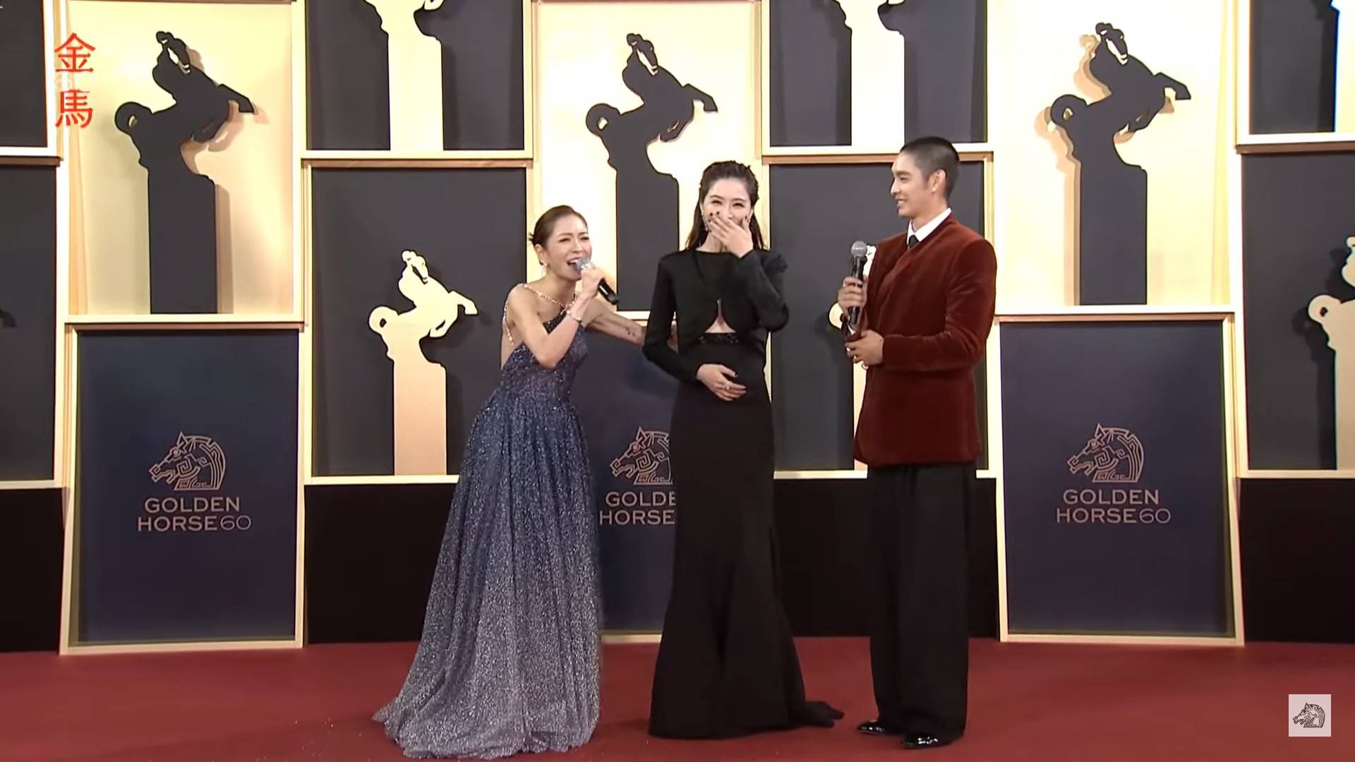 在第60屆金馬獎擔任頒獎嘉賓的謝盈萱一身俐落率性的黑色長禮服非常吸睛