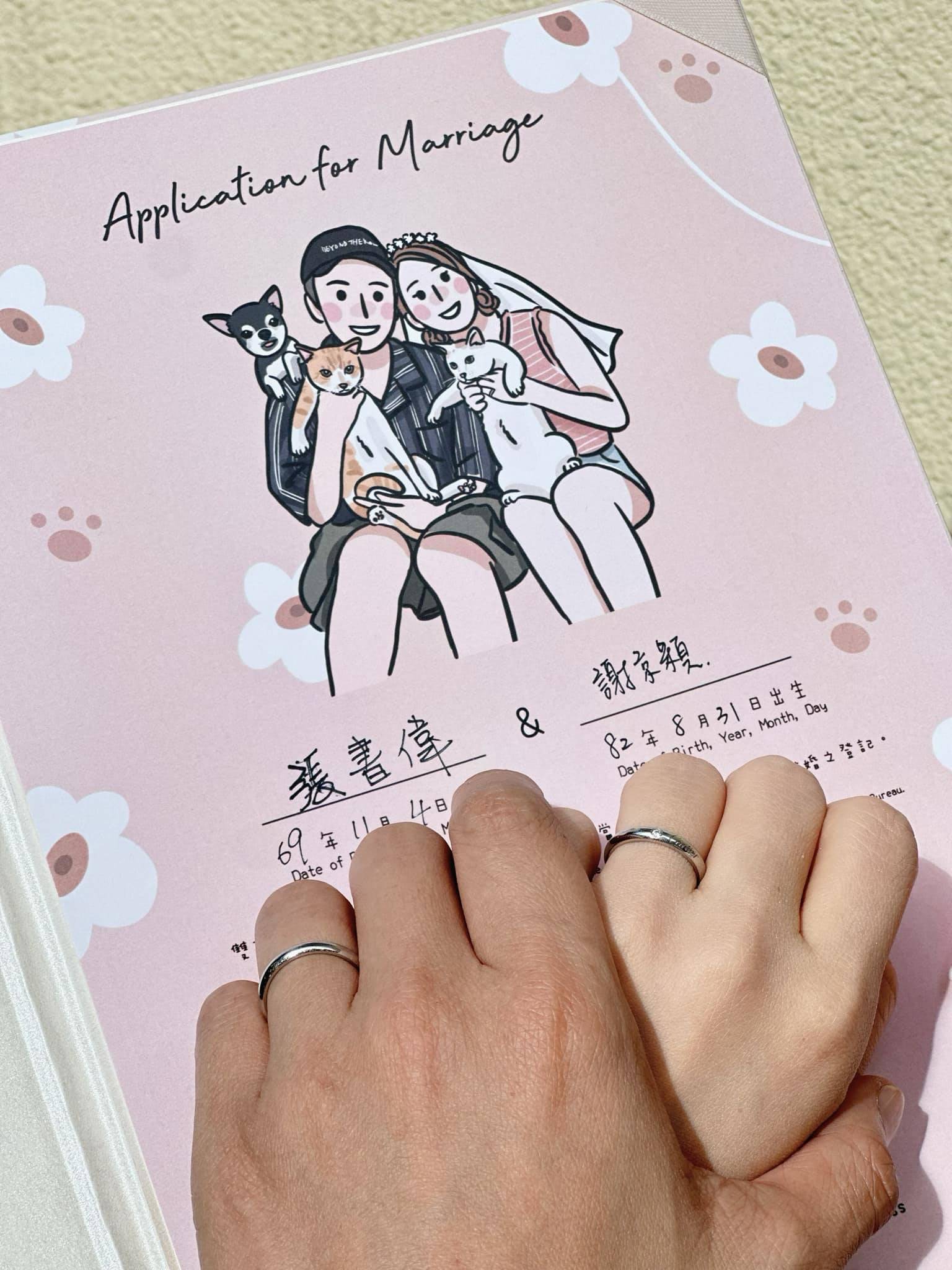 謝京穎與張書偉今（18）日宣布兩人結婚喜訊。